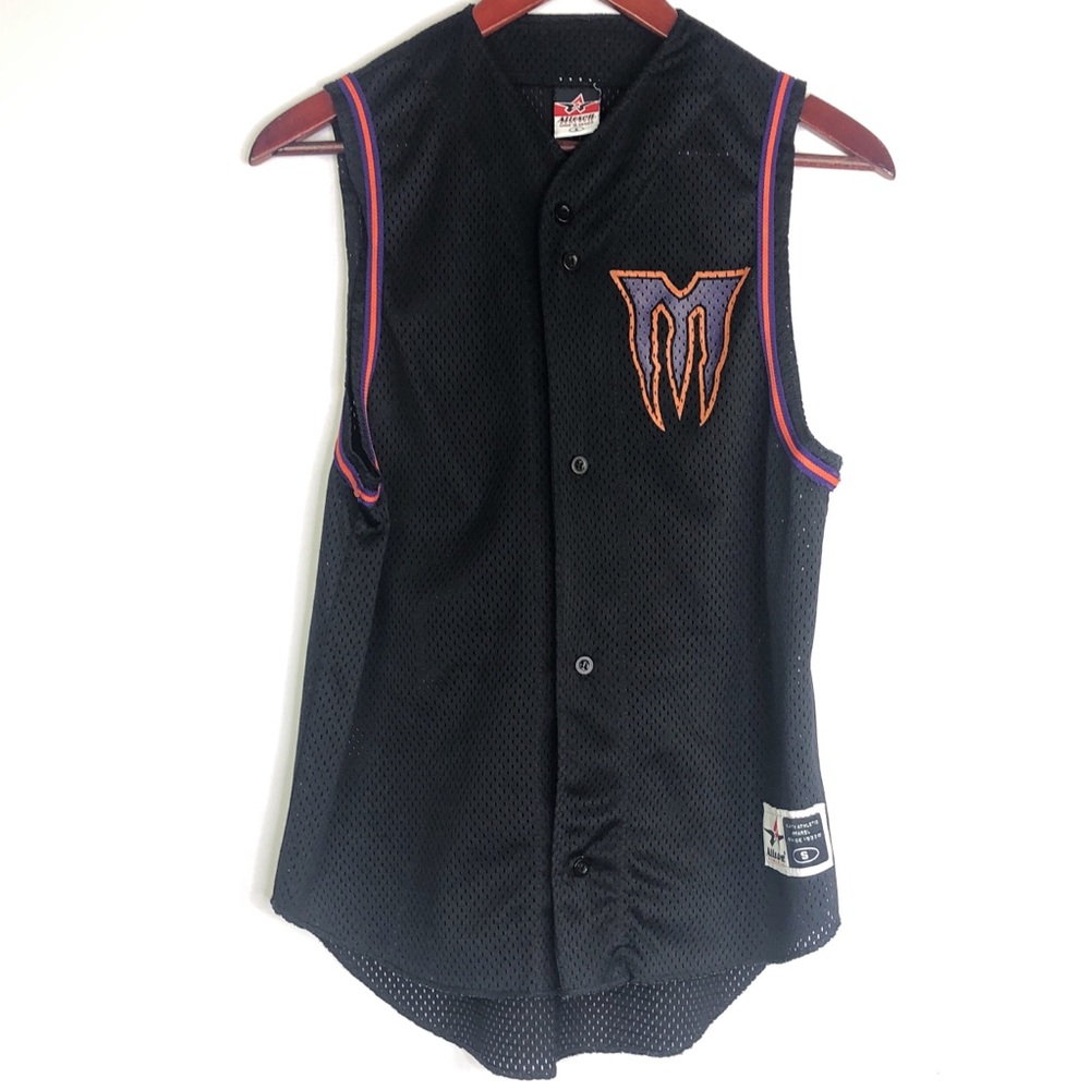 Alleson Athletic Jersey Button Up Tank Top Small Men’s Basketball Y2K Streetwear